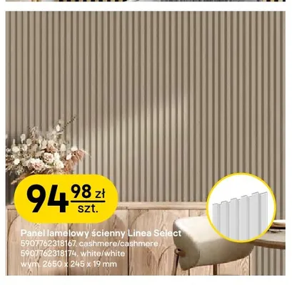 Panel lamelowy ścienny Linea Select Stegu promocja w Castorama