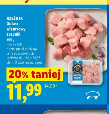 Gulasz wieprzowy z szynki Rzeźnik promocja w Lidl
