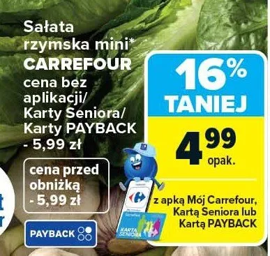 Sałata rzymska mini promocja w Carrefour Market