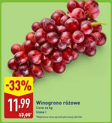 Winogrono różowe klasa I promocja w Aldi