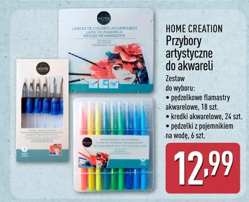 Przybory artystyczne do akwareli  promocja w Aldi