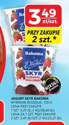 Jogurt Skyr truskawka stracciatella Bakoma promocja w Top Market