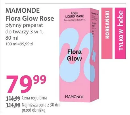 Flora Glow Rose płynny preparat do twarzy 3 w 1 promocja w Hebe