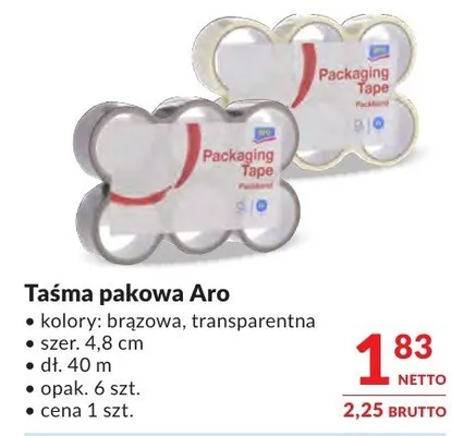 Taśma pakowa Aro promocja w Makro
