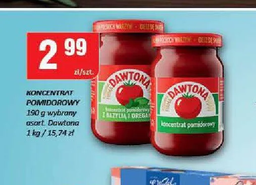 Koncentrat pomidorowy Dawtona z bazylią i oregano promocja w Chorten