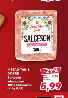 Salceson wieprzowy K-Stąd Takie Dobre promocja w Kaufland