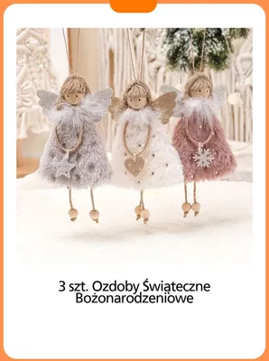 Ozdoby świąteczne bożonarodzeniowe 3-pak promocja w Temu