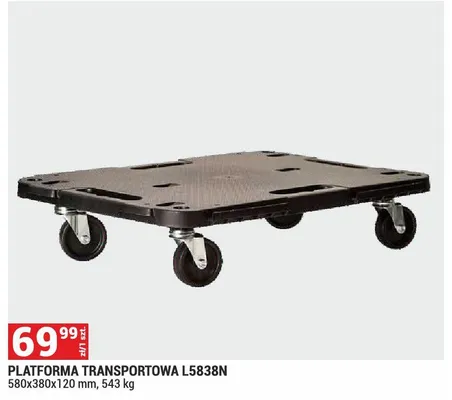 Platforma transportowa L5838N 580x380x120mm 543kg promocja w Merkury Market