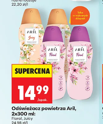 Odświeżacz powietrza Aril Floral 2-pak promocja w Biedronka