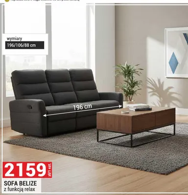 Sofa Belize z funkcją relax promocja w Merkury Market