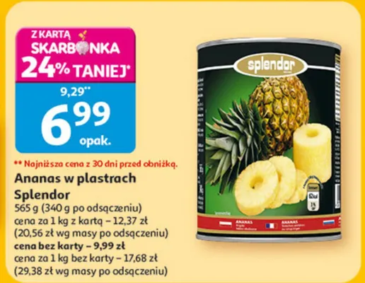 Ananas w plastrach promocja w Auchan