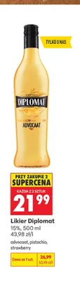 Likier Diplomat advocaat 15% promocja w Biedronka