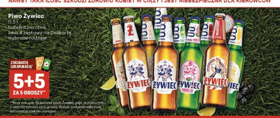 Piwo Żywiec Jasne Pełne promocja w Delikatesy Centrum
