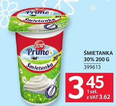 Śmietanka Prima 30% 200 g promocja w Selgros