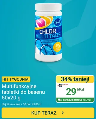 Multifunkcyjne tabletki do basenu Chlor Multi Tabs 3w1 promocja w ERLI