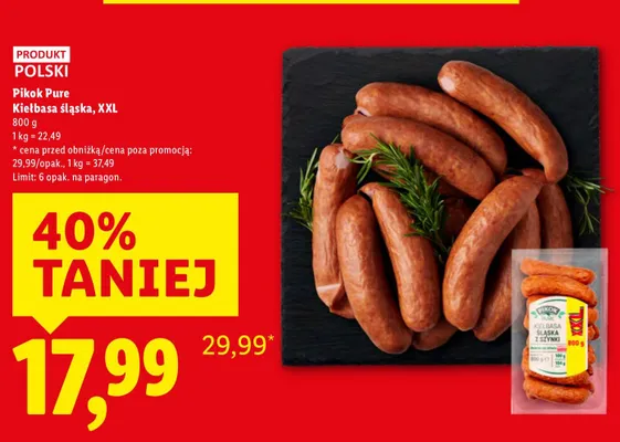 Kiełbasa śląska XXL promocja w Lidl