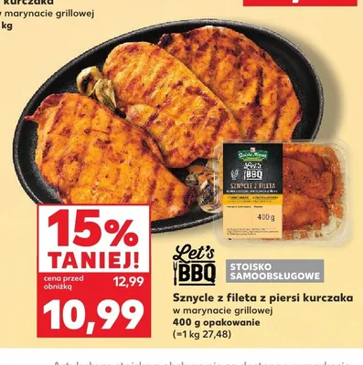 Sznycle z fileta z piersi kurczaka w marynacie grillowej Let's BBQ promocja w Kaufland