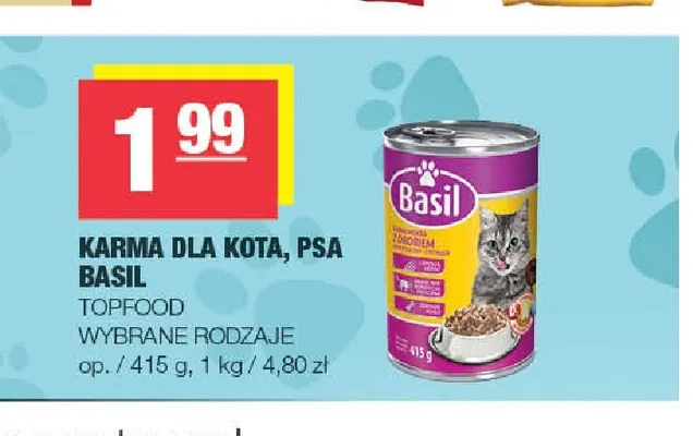Karma dla psa Basil promocja w SPAR