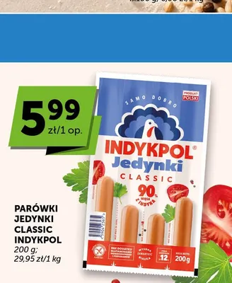 Parówki Jedynki Classic Indykpol promocja w ABC