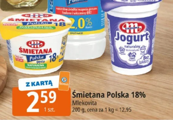 Śmietana polska 18% promocja w Leclerc