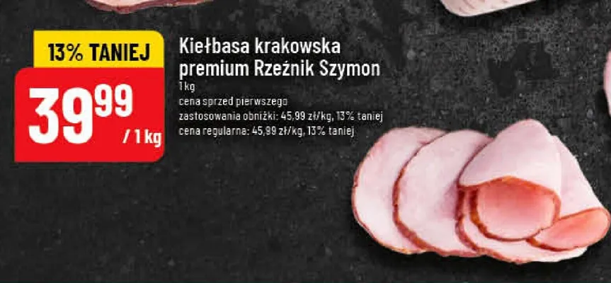 Kiełbasa krakowska premium Rzeźnik Szymon promocja w POLOmarket
