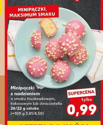 Minipączki z nadzieniem o smaku truskawkowym promocja w Kaufland