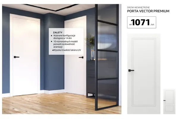 Drzwi wewnętrzne Porta Vector Premium promocja w Komfort