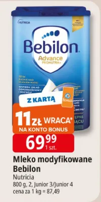 Mleko modyfikowane Bebilon promocja w Leclerc