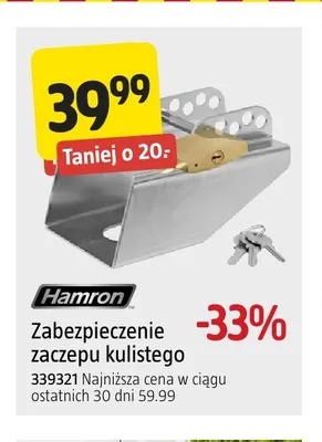 Zabezpieczenie zaczepu kulistego Hamron promocja w Jula