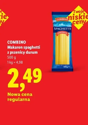Makaron spaghetti z pszenicy durum Combino promocja w Lidl