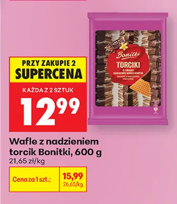 Wafle z nadzieniem torcik Bonitki promocja w Biedronka