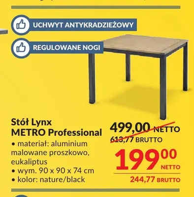 Stół Lynx Metro Professional promocja w Makro
