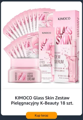 Zestaw pielęgnacyjny K-Beauty KIMOCO Glass Skin 18 szt. promocja w Amazon