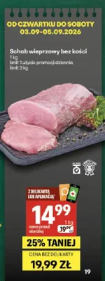 Schab wieprzowy bez kości promocja w Delikatesy Centrum