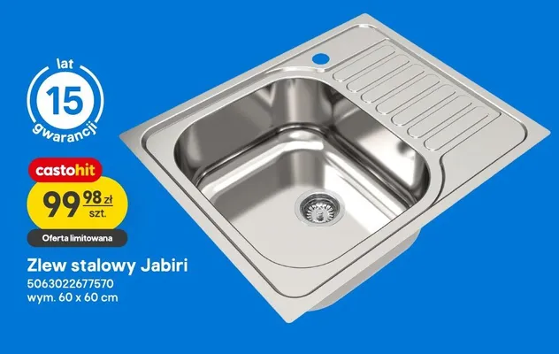 Zlew stalowy Jabiri promocja w Castorama