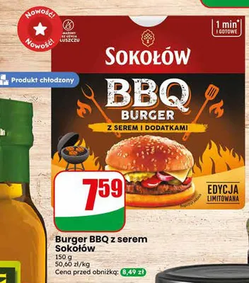 Burger BBQ z serem Sokołów edycja limitowana promocja w Dino