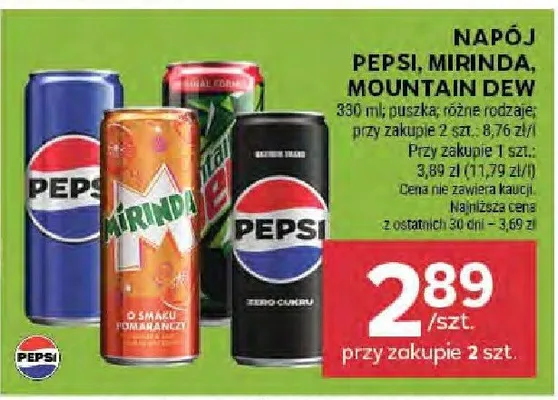 Napój Pepsi, Mirinda, Mountain Dew promocja w Stokrotka