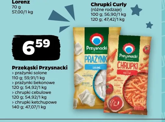 Przekąski Przysnacki prażynki bekonowe promocja w Netto