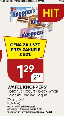 Wafel Knoppers malina-jogurt promocja w Chata Polska