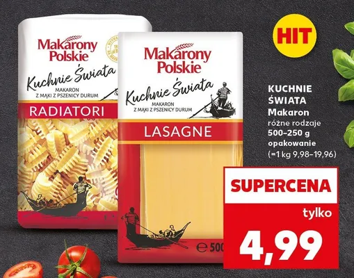 Makaron różne rodzaje promocja w Kaufland