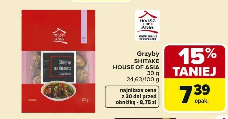Grzyby Shitake House Of Asia promocja w Carrefour Market