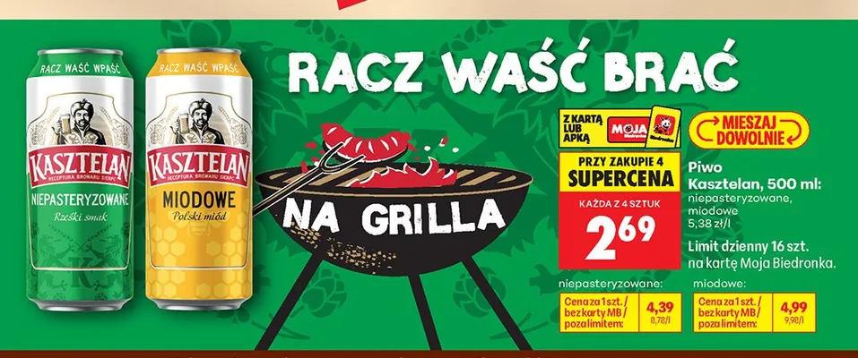 Piwo Kasztelan Miodowe promocja w Biedronka