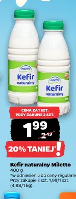 Kefir naturalny Miletto promocja w Netto