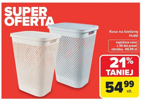 Kosz na bieliznę PURE promocja w Carrefour