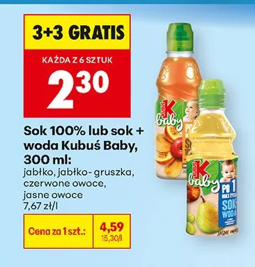 Sok 100% jabłko promocja w Biedronka