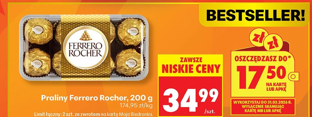 Praliny Ferrero Rocher promocja w Biedronka