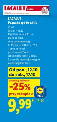 Pasta do zębów Lacalut aktiv promocja w Lidl