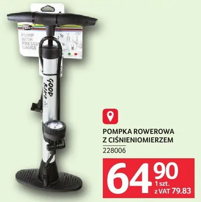 Pompka rowerowa z ciśnieniomierzem promocja w Selgros
