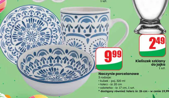 Kieliszek szklany do jajka promocja w Dino