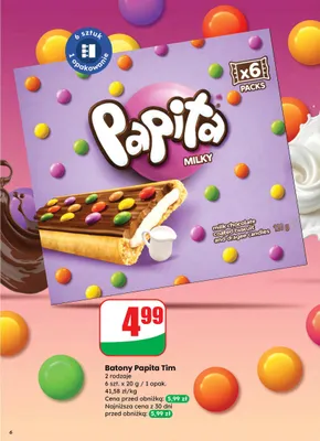 Batony mleczny 6 szt., 2 rodzaje promocja w Dino
